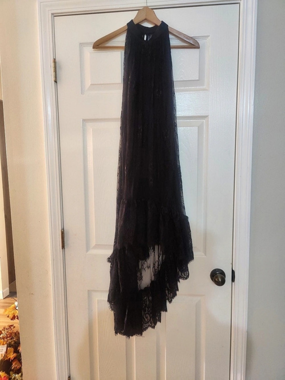Venus Black Lace Maxi Dress Size XS Like New